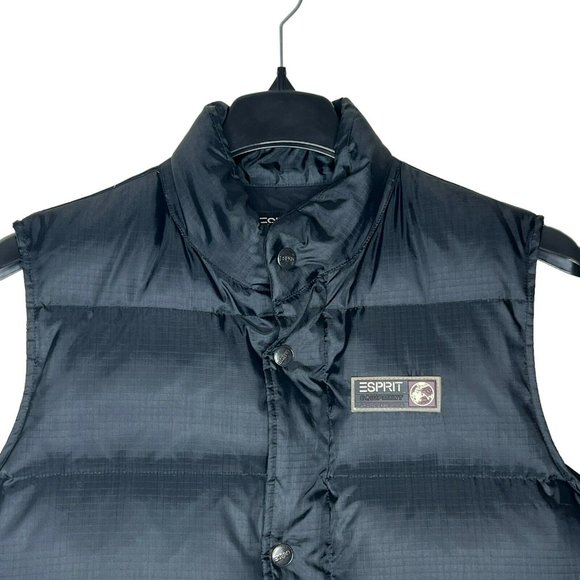 Esprit Men Equipment Arctic Black Button Puffer Down Feather Vest  Size L - Picture 5 of 13